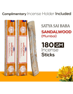 Incienso Natural Satya Sándalo 180g con Soporte Raajsee 2