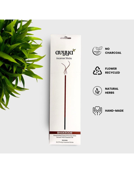 Varitas de Incienso Hechas a Mano Avyya - 30 Piezas Bakhoor