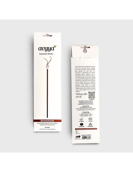 Varitas de Incienso Hechas a Mano Avyya - 30 Piezas Bakhoor