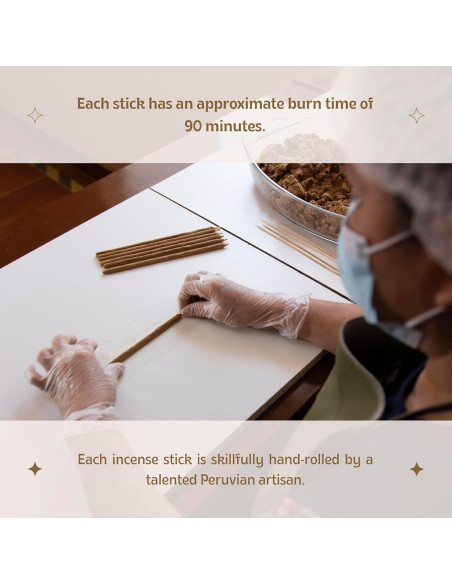 Incienso de Palo Santo Luna Sundara 6 Varitas 21cm Natural