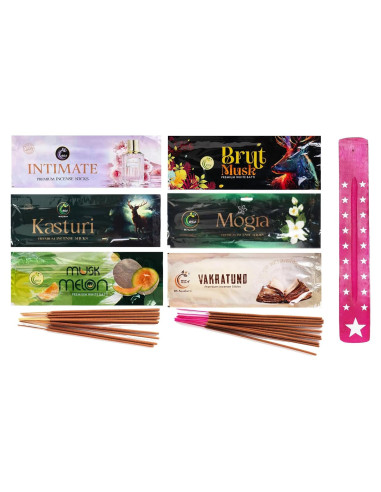 Juego de Incienso Premium Hashcart - 6 Fragancias Naturales