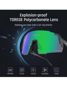Gafas de sol deportivas TOREGE TR65 con 3 lentes intercambiables 2