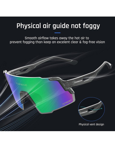 Gafas de sol deportivas TOREGE TR65 con 3 lentes intercambiables