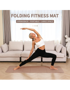 Alfombrilla de Yoga Plegable PAIDU 10mm Antideslizante 190.5x66cm 2