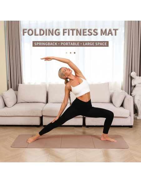 Alfombrilla de Yoga Plegable PAIDU 10mm Antideslizante 190.5x66cm