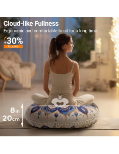 Cojín de Meditación Redondo DAWNYIELD 80cm Espuma Viscoelástica 2