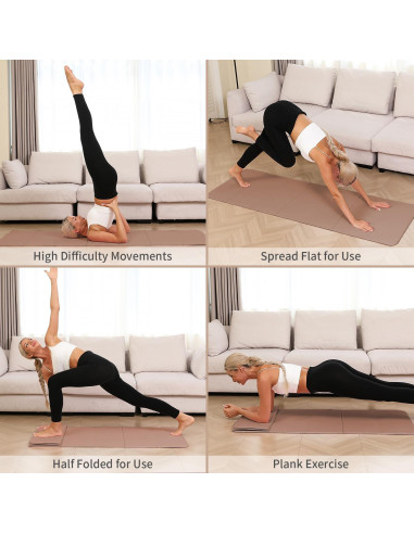 Alfombrilla de Yoga Plegable PAIDU 10mm Antideslizante 190.5x66cm