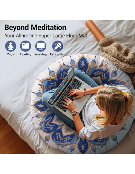 Cojín de Meditación Redondo DAWNYIELD 80cm Espuma Viscoelástica