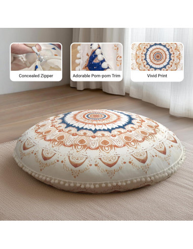 Cojín de Meditación Redondo DAWNYIELD 80cm Espuma Viscoelástica