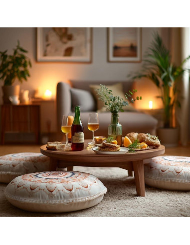 Cojín de Meditación Redondo DAWNYIELD 80cm Espuma Viscoelástica