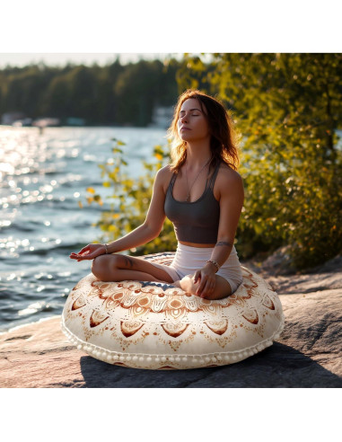 Cojín de Meditación Redondo DAWNYIELD 80cm Espuma Viscoelástica