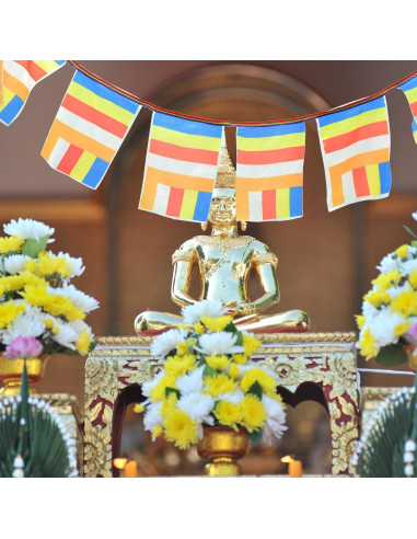 Bandera Budista de Cinco Colores Ganazono - Tela de Seda