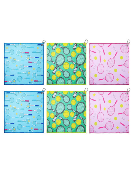 6 Toallas de Tenis Wutfuooo 38x42 cm Multicolor Absorbentes