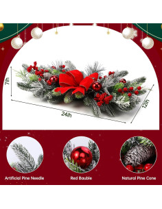 Centro de Mesa Navideño Suncalla 61 cm Guirnalda Decorativa 2