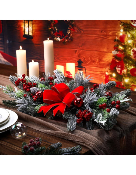 Centro de Mesa Navideño Suncalla 61 cm Guirnalda Decorativa