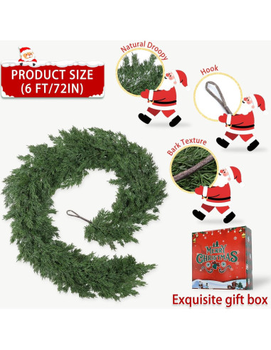 Guirnalda de Navidad RHTRJ 1.83 m Realista Verde con Caja