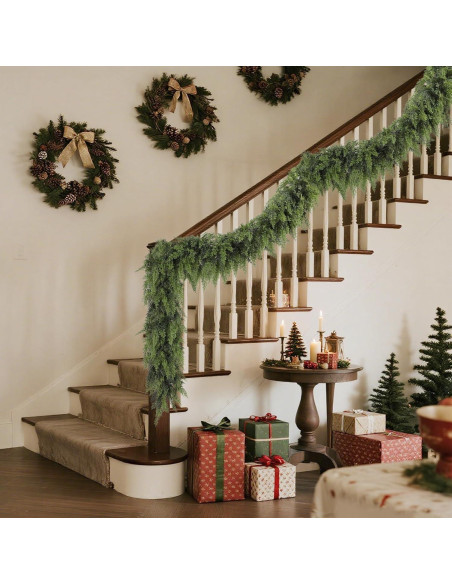 Guirnalda Navideña de Pino Cedro 6FT YOFIT - Decoración Interior/Exterior