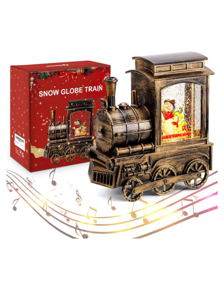 Lámpara de Globo de Nieve Navidad IPOW con Tren Musical 17.5cm
