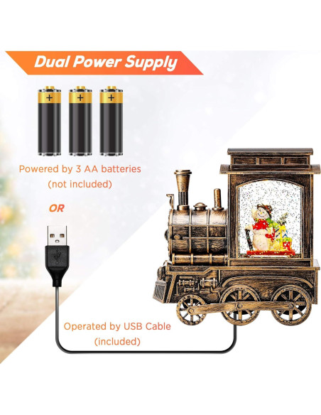 Lámpara de Globo de Nieve Navidad IPOW con Tren Musical 17.5cm