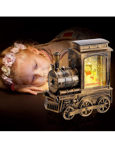 Lámpara de Globo de Nieve Navidad IPOW con Tren Musical 17.5cm