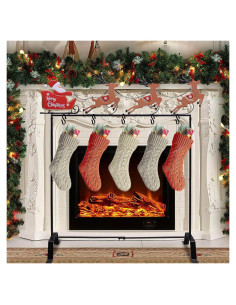 Soporte para Medias de Navidad YEAHOME con Santa y Renos