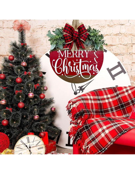 Corona de Navidad de Madera WAZOCI 30cm Feliz Navidad