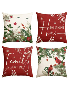 Fundas de Cojín Navidad AVOIN colorlife 45x45 cm Juego de 4