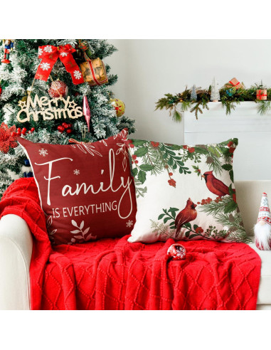 Fundas de Cojín Navidad AVOIN colorlife 45x45 cm Juego de 4