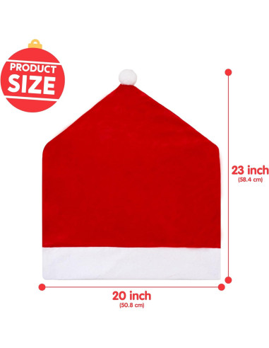 Fundas de Silla de Navidad JOYIN - 6 Pcs Sombrero Rojo