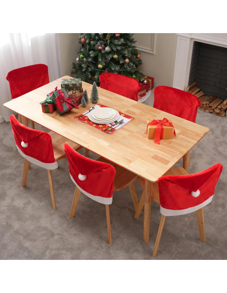 Fundas de Silla de Navidad JOYIN - 6 Pcs Sombrero Rojo