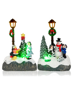 Conjunto de Adornos Navideños Karenhi 2 Pcs Muñeco de Nieve y Árbol