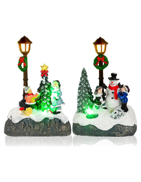 Conjunto de Adornos Navideños Karenhi 2 Pcs Muñeco de Nieve y Árbol