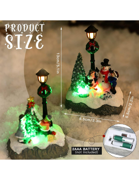 Conjunto de Adornos Navideños Karenhi 2 Pcs Muñeco de Nieve y Árbol