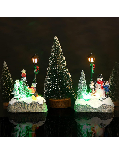 Conjunto de Adornos Navideños Karenhi 2 Pcs Muñeco de Nieve y Árbol