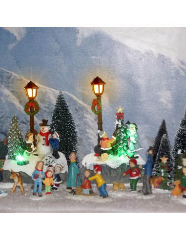 Conjunto de Adornos Navideños Karenhi 2 Pcs Muñeco de Nieve y Árbol