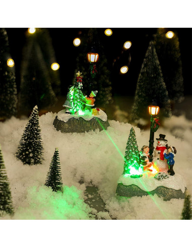 Conjunto de Adornos Navideños Karenhi 2 Pcs Muñeco de Nieve y Árbol