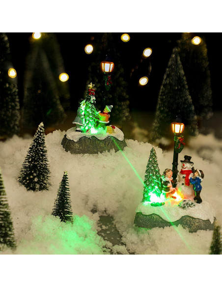 Conjunto de Adornos Navideños Karenhi 2 Pcs Muñeco de Nieve y Árbol