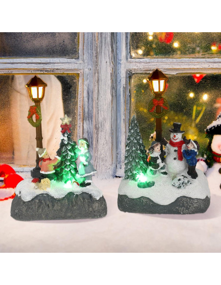 Conjunto de Adornos Navideños Karenhi 2 Pcs Muñeco de Nieve y Árbol