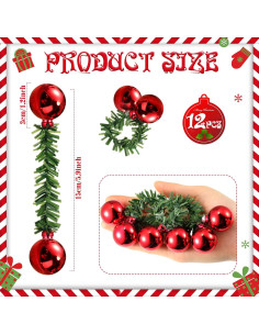 24 Corbatas de Espumillón Rojo Weysat para Decoración Navideña 2