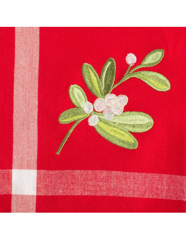 Juego de 6 Servilletas Cuadradas DII 100% Algodón Muérdago 50.8 cm