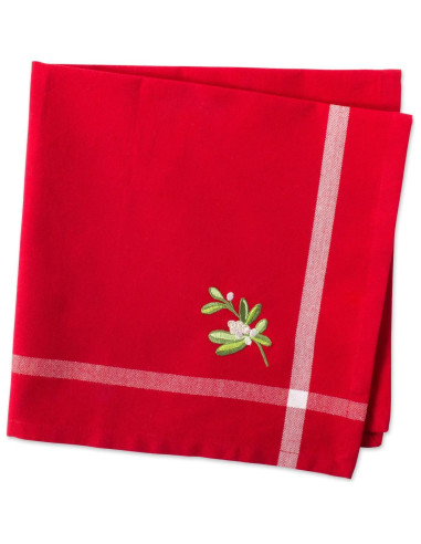 Juego de 6 Servilletas Cuadradas DII 100% Algodón Muérdago 50.8 cm