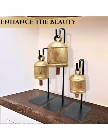 Juego de 3 Campanas de Vaca Vintage Hechas a Mano HIGHBIX