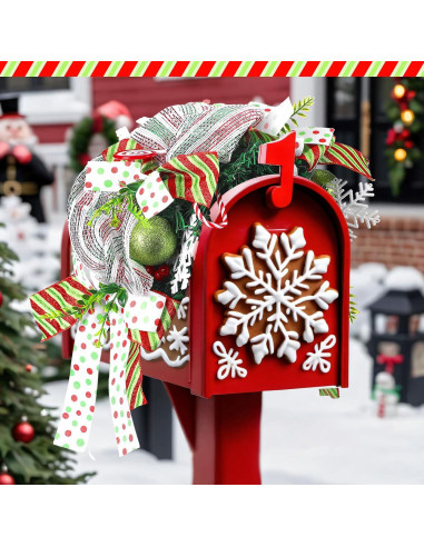 Adorno de Buzón de Navidad Knitgrip 90x20 cm Verde Rojo