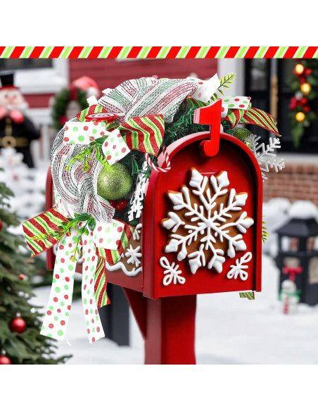 Adorno de Buzón de Navidad Knitgrip 90x20 cm Verde Rojo