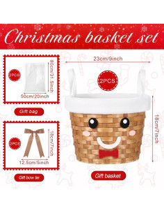 Juego de Cestas de Regalo de Navidad Threehoney - 2 Piezas 2