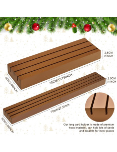 Soporte para Tarjetas de Navidad mzfoo 2 Pcs 35.56 cm Madera 2