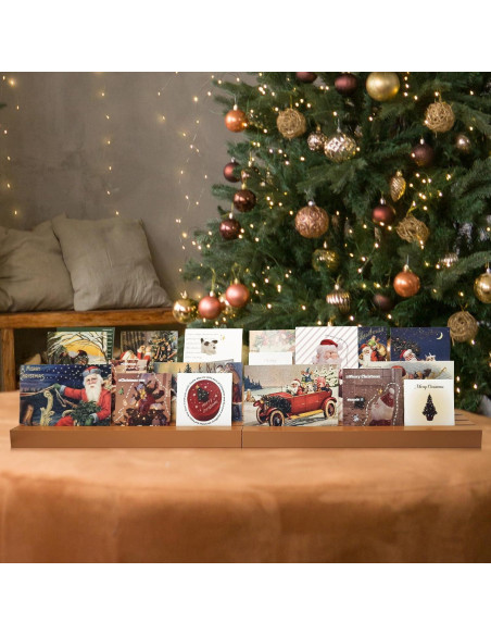 Soporte para Tarjetas de Navidad mzfoo 2 Pcs 35.56 cm Madera