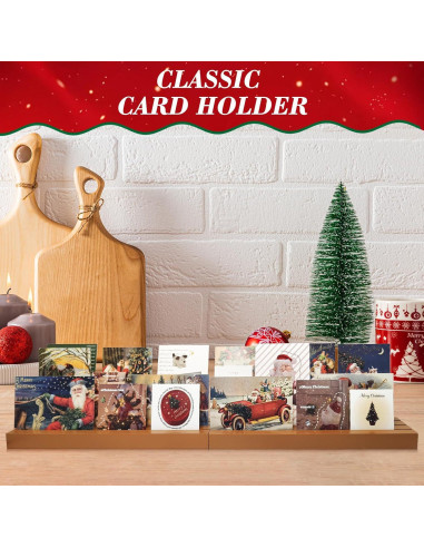 Soporte para Tarjetas de Navidad mzfoo 2 Pcs 35.56 cm Madera