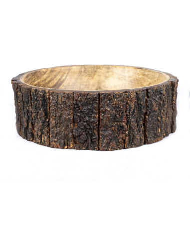 Tazón Decorativo de Madera de Mango GoCraft 19 cm Hecho a Mano
