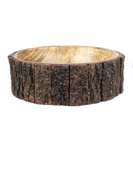 Tazón Decorativo de Madera de Mango GoCraft 19 cm Hecho a Mano